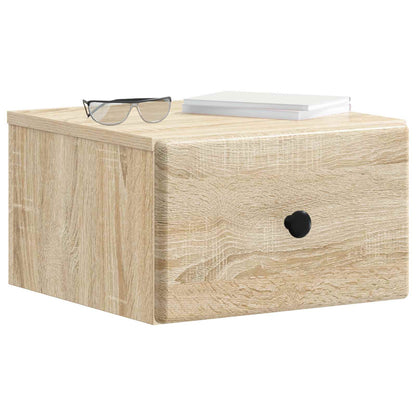 vidaXL Wall-Mounted Bedside Cabinet 2 pcs Sonoma Oak 34.5 x 33 x 20 cm