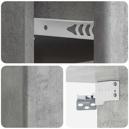 vidaXL Wall-Mounted Bedside Cabinet Concrete Grey 34.5 x 33 x 20 cm