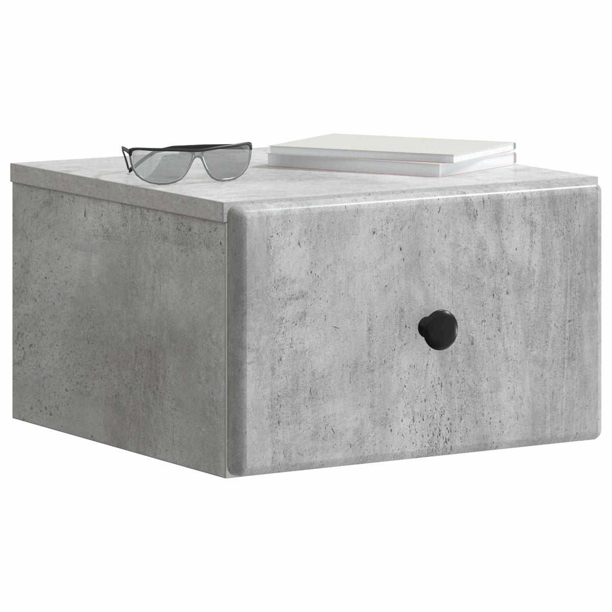 vidaXL Wall-Mounted Bedside Cabinet Concrete Grey 34.5 x 33 x 20 cm