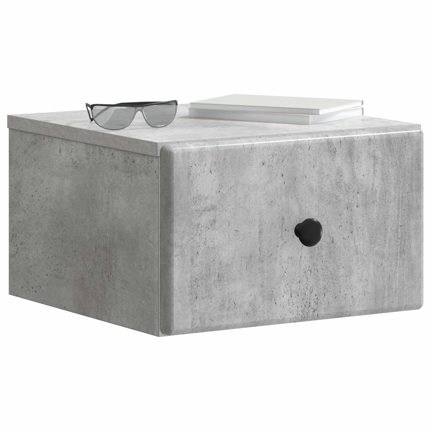 vidaXL Wall-Mounted Bedside Cabinet Concrete Grey 34.5 x 33 x 20 cm