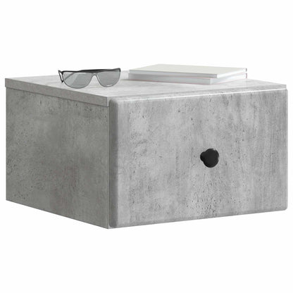 vidaXL Wall-Mounted Bedside Cabinet Concrete Grey 34.5 x 33 x 20 cm