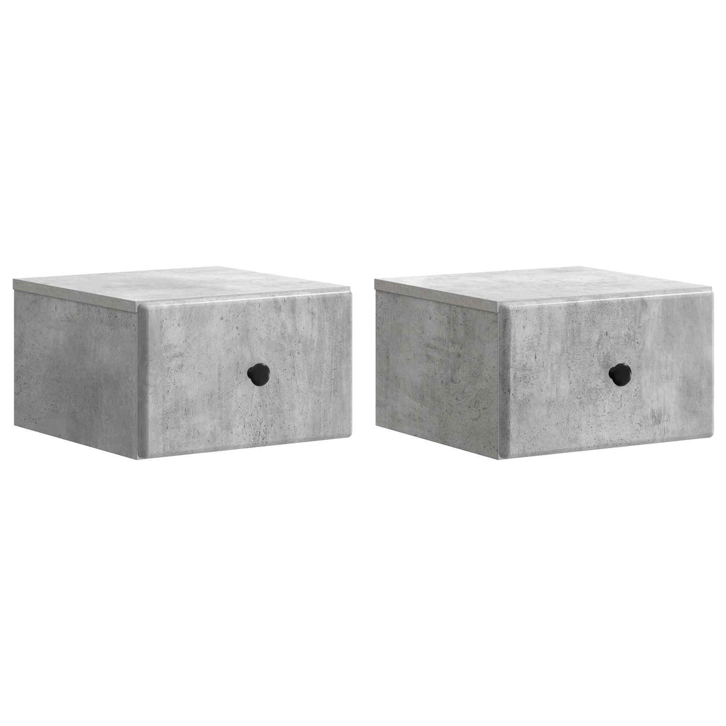 vidaXL Wall-Mounted Bedside Cabinet with Drawer 2 pcs Concrete Grey