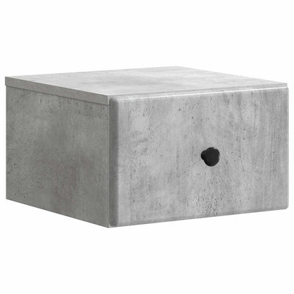 vidaXL Wall-Mounted Bedside Cabinet with Drawer 2 pcs Concrete Grey