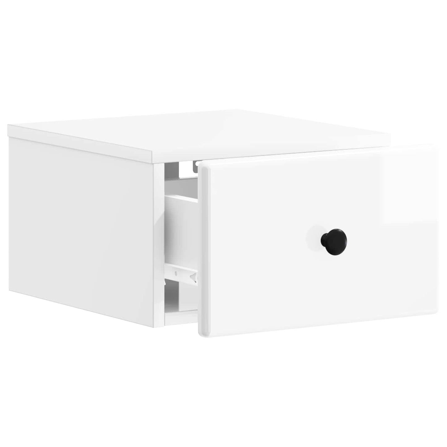 vidaXL Wall-Mounted Bedside Cabinet High Gloss White 34.5 x 33 x 20 cm