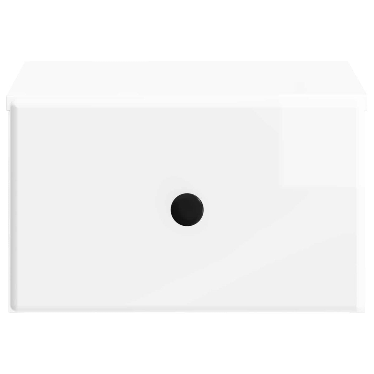 vidaXL Wall-Mounted Bedside Cabinet High Gloss White 34.5 x 33 x 20 cm