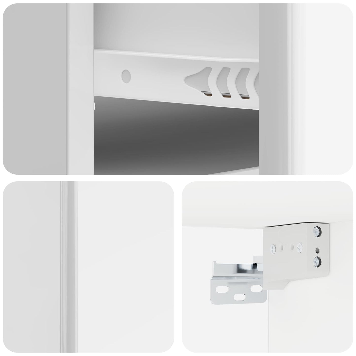 vidaXL Wall-Mounted Bedside Cabinet with Drawer 2 pcs High Gloss White