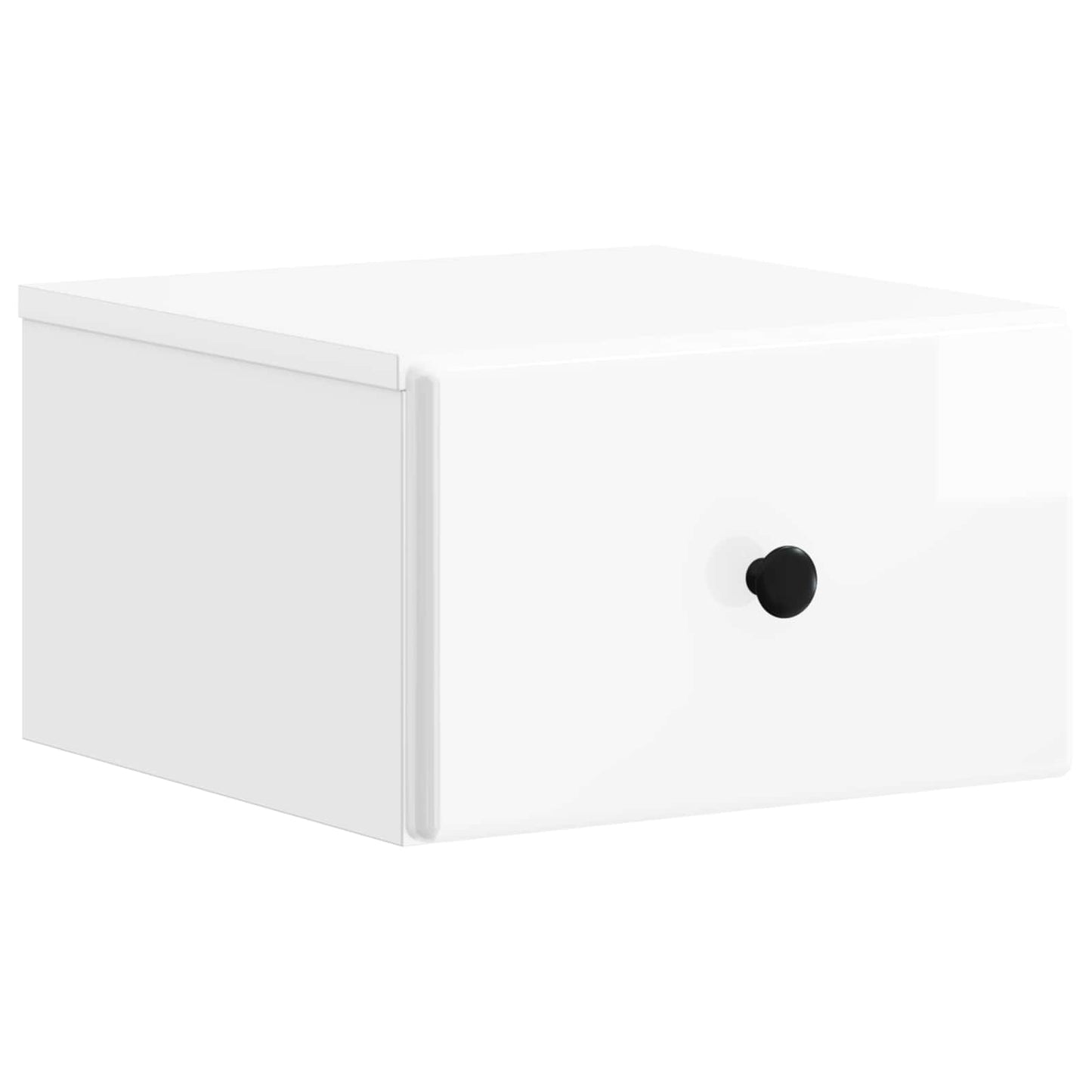 vidaXL Wall-Mounted Bedside Cabinet with Drawer 2 pcs High Gloss White