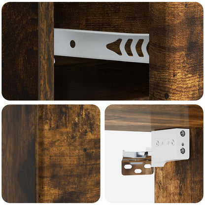 vidaXL Wall-Mounted Bedside Cabinet 2 pcs Smoked Oak 34.5 x 33 x 20 cm