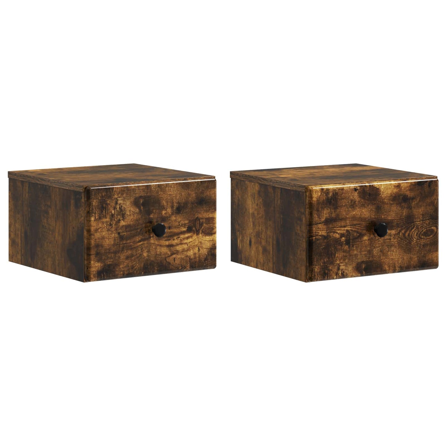 vidaXL Wall-Mounted Bedside Cabinet 2 pcs Smoked Oak 34.5 x 33 x 20 cm