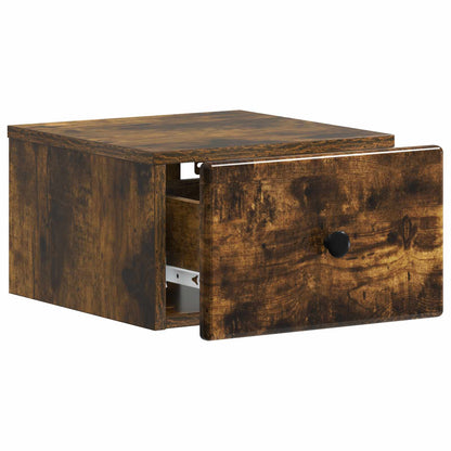 vidaXL Wall-Mounted Bedside Cabinet 2 pcs Smoked Oak 34.5 x 33 x 20 cm