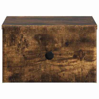 vidaXL Wall-Mounted Bedside Cabinet 2 pcs Smoked Oak 34.5 x 33 x 20 cm