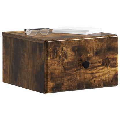 vidaXL Wall-Mounted Bedside Cabinet 2 pcs Smoked Oak 34.5 x 33 x 20 cm