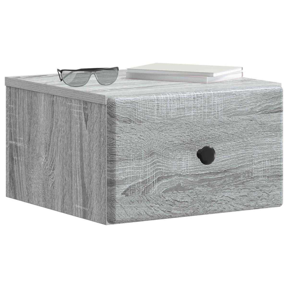 vidaXL Wall-Mounted Bedside Cabinet Grey Sonoma 34.5 x 33 x 20 cm