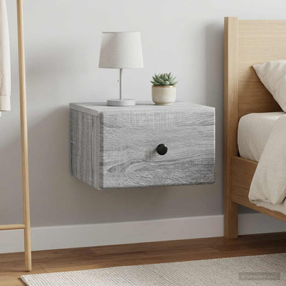 vidaXL Wall-Mounted Bedside Cabinet 2 pcs Grey Sonoma Engineered Wood