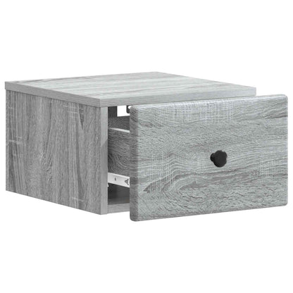 vidaXL Wall-Mounted Bedside Cabinet 2 pcs Grey Sonoma Engineered Wood