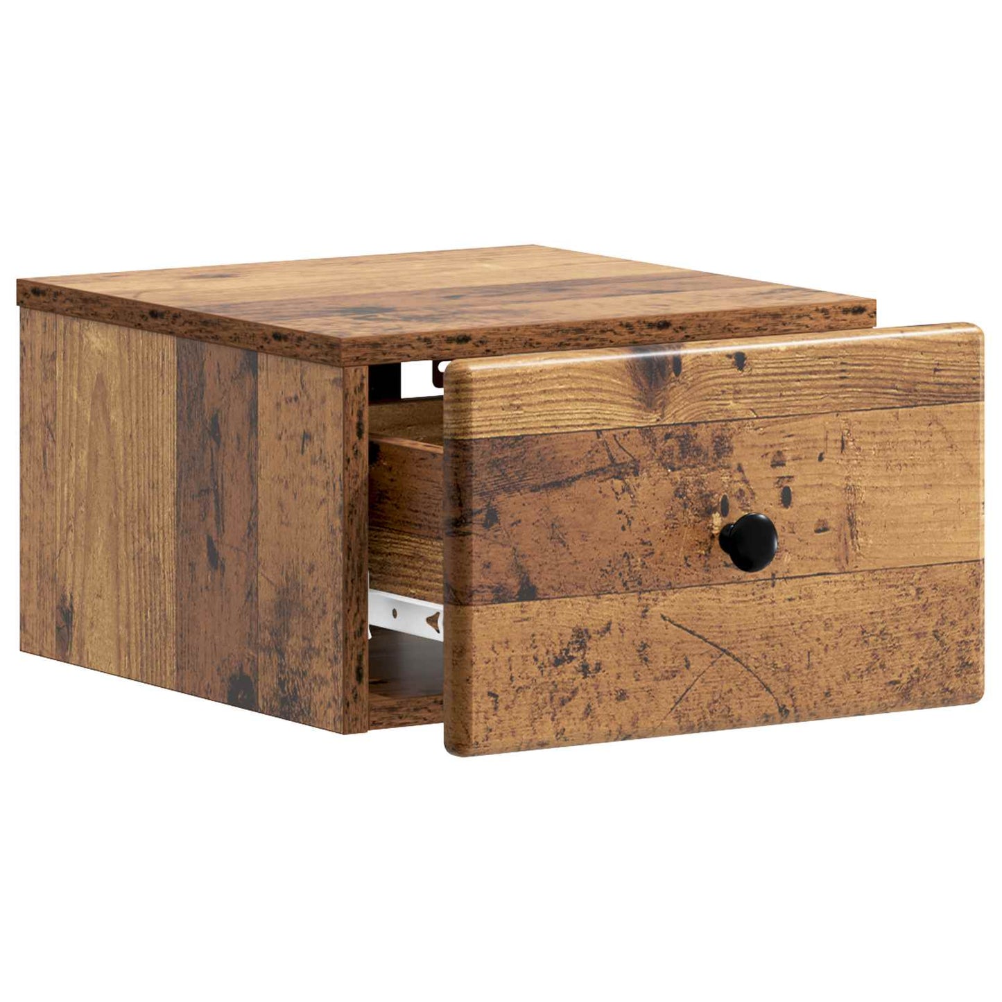 vidaXL Wall-Mounted Bedside Cabinet Old Wood 34.5 x 33 x 20 cm