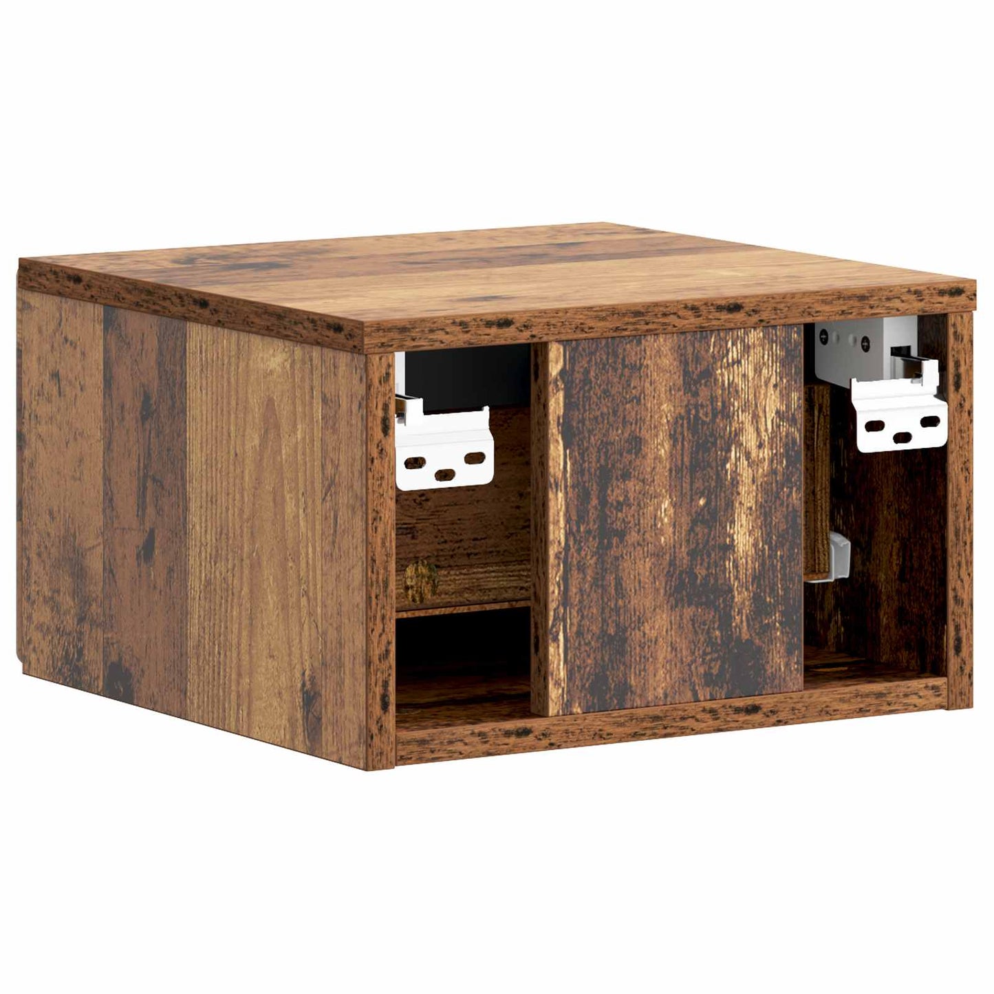 vidaXL Wall-Mounted Bedside Cabinet Old Wood 34.5 x 33 x 20 cm