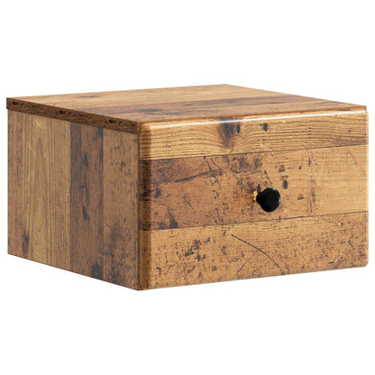 vidaXL Wall-Mounted Bedside Cabinet 2 pcs Old Wood 34.5 x 33 x 20 cm
