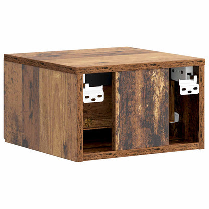 vidaXL Wall-Mounted Bedside Cabinet 2 pcs Old Wood 34.5 x 33 x 20 cm