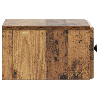 vidaXL Wall-Mounted Bedside Cabinet 2 pcs Old Wood 34.5 x 33 x 20 cm
