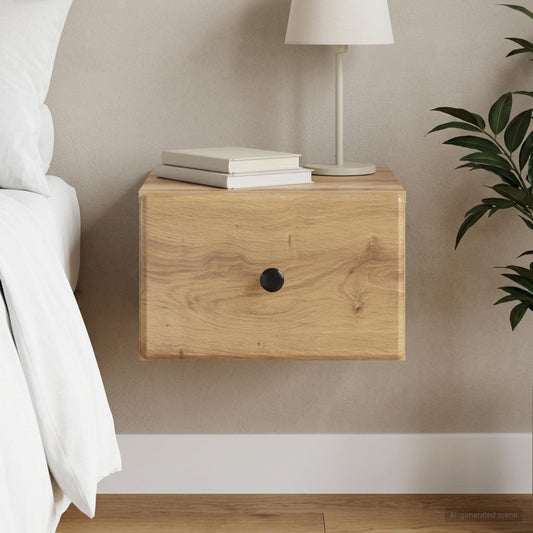 vidaXL Wall-Mounted Bedside Cabinet Artisan Oak 34.5 x 33 x 20 cm
