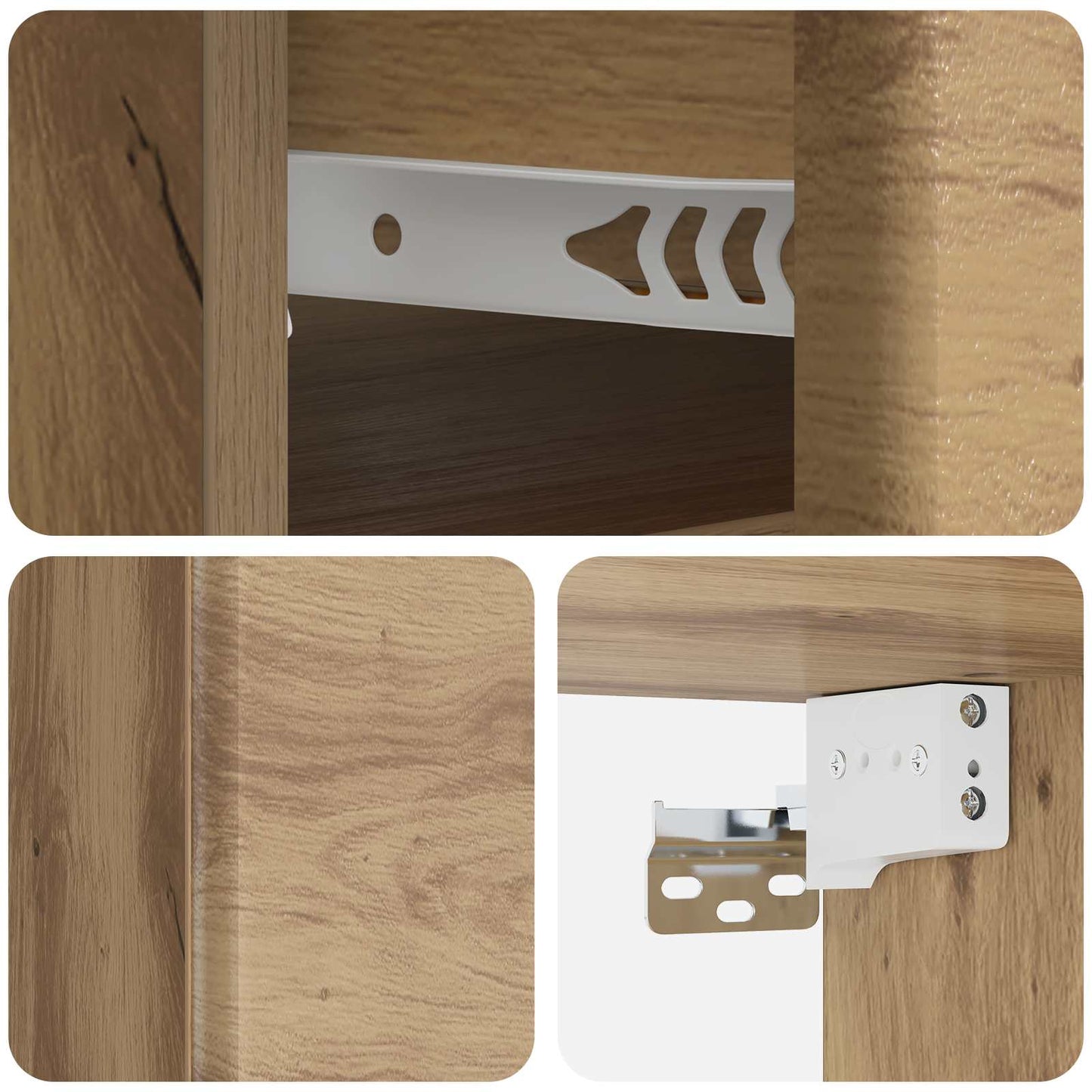 vidaXL Wall-Mounted Bedside Cabinet 2 pcs Artisan Oak