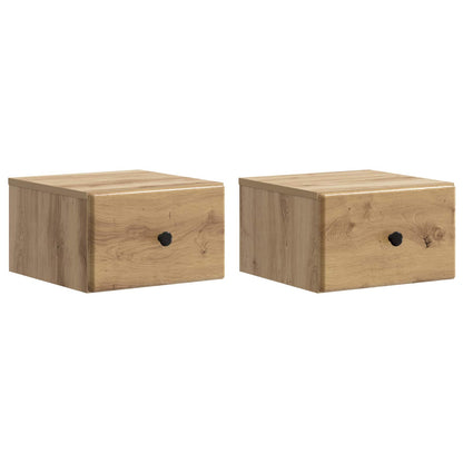 vidaXL Wall-Mounted Bedside Cabinet 2 pcs Artisan Oak