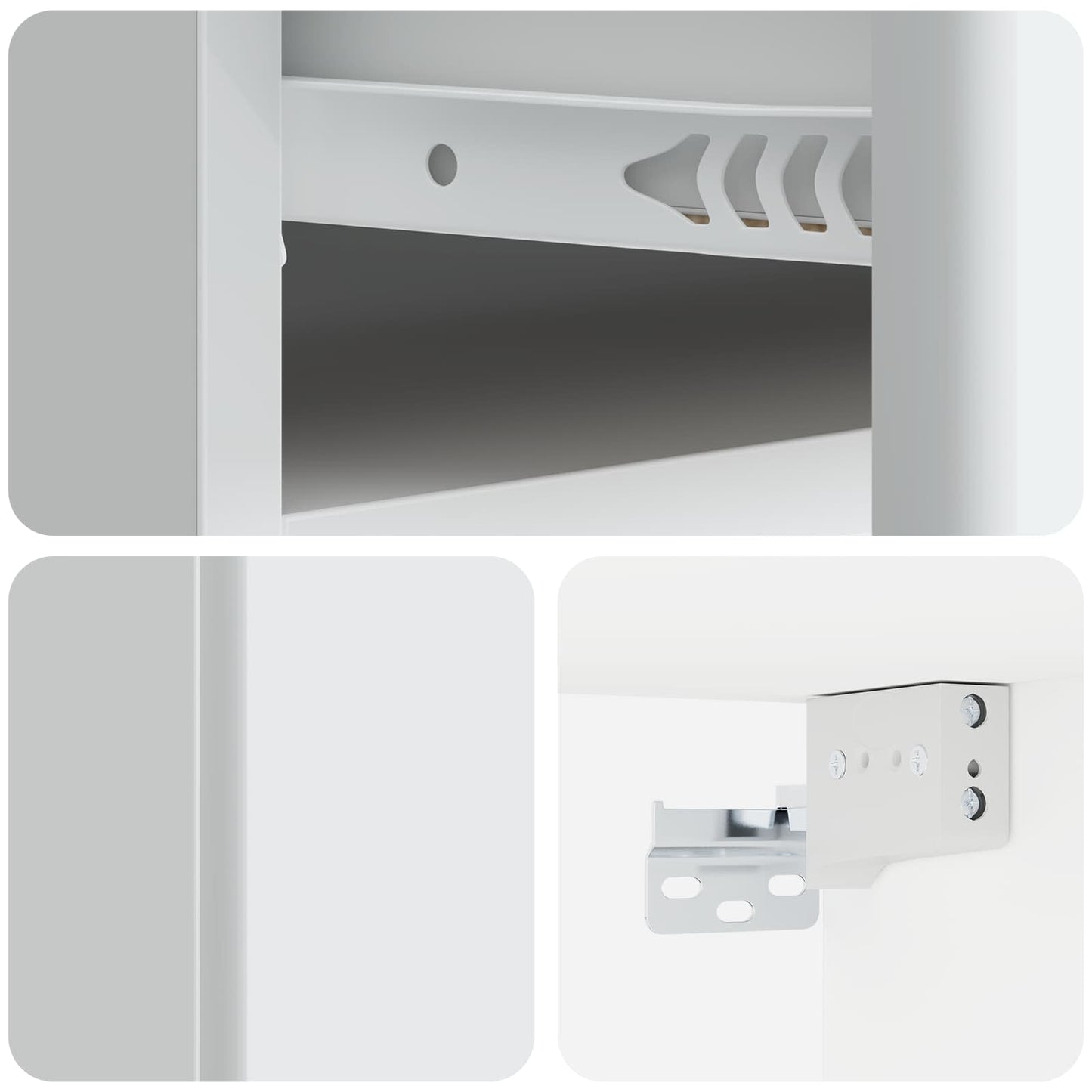 vidaXL Wall-Mounted Bedside Cabinet White 49 x 34.5 x 20 cm