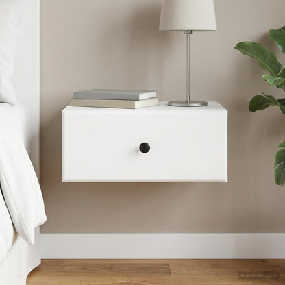 vidaXL Wall-Mounted Bedside Cabinet White 49 x 34.5 x 20 cm