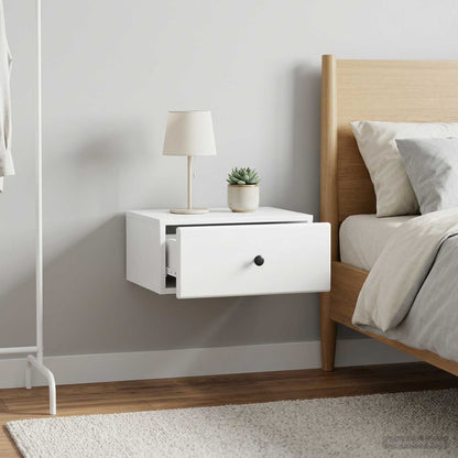 vidaXL Wall-Mounted Bedside Cabinet 2 pcs White 49 x 34.5 x 20 cm