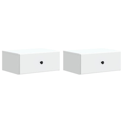 vidaXL Wall-Mounted Bedside Cabinet 2 pcs White 49 x 34.5 x 20 cm