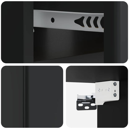 vidaXL Wall-Mounted Bedside Cabinet Black 49 x 34.5 x 20 cm