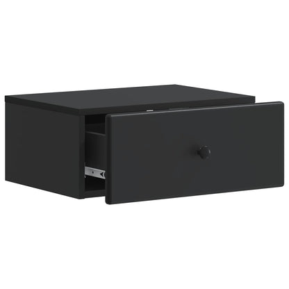 vidaXL Wall-Mounted Bedside Cabinet Black 49 x 34.5 x 20 cm