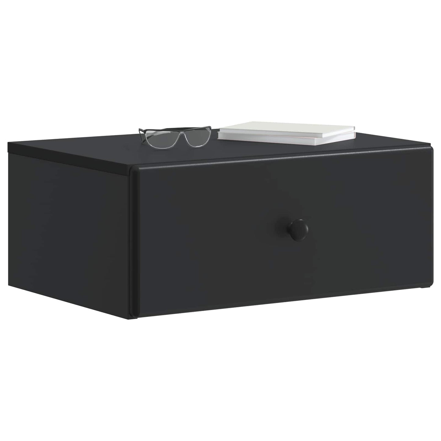 vidaXL Wall-Mounted Bedside Cabinet Black 49 x 34.5 x 20 cm
