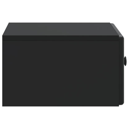 vidaXL Wall-Mounted Bedside Cabinet Black 49 x 34.5 x 20 cm