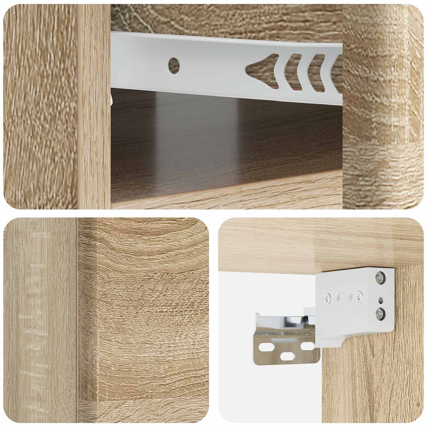 vidaXL Wall-Mounted Bedside Cabinet 2 pcs Sonoma Oak 49 x 34.5 x 20 cm