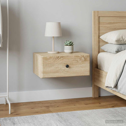 vidaXL Wall-Mounted Bedside Cabinet 2 pcs Sonoma Oak 49 x 34.5 x 20 cm