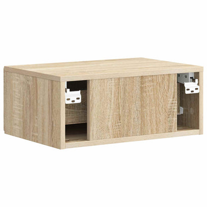 vidaXL Wall-Mounted Bedside Cabinet 2 pcs Sonoma Oak 49 x 34.5 x 20 cm