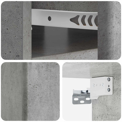 vidaXL Wall-Mounted Bedside Cabinet Concrete Grey 49 x 34.5 x 20 cm