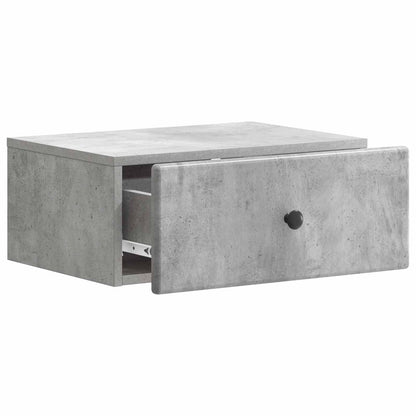 vidaXL Wall-Mounted Bedside Cabinet Concrete Grey 49 x 34.5 x 20 cm