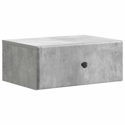 vidaXL Wall-Mounted Bedside Cabinet with Drawer 2 pcs Concrete Grey
