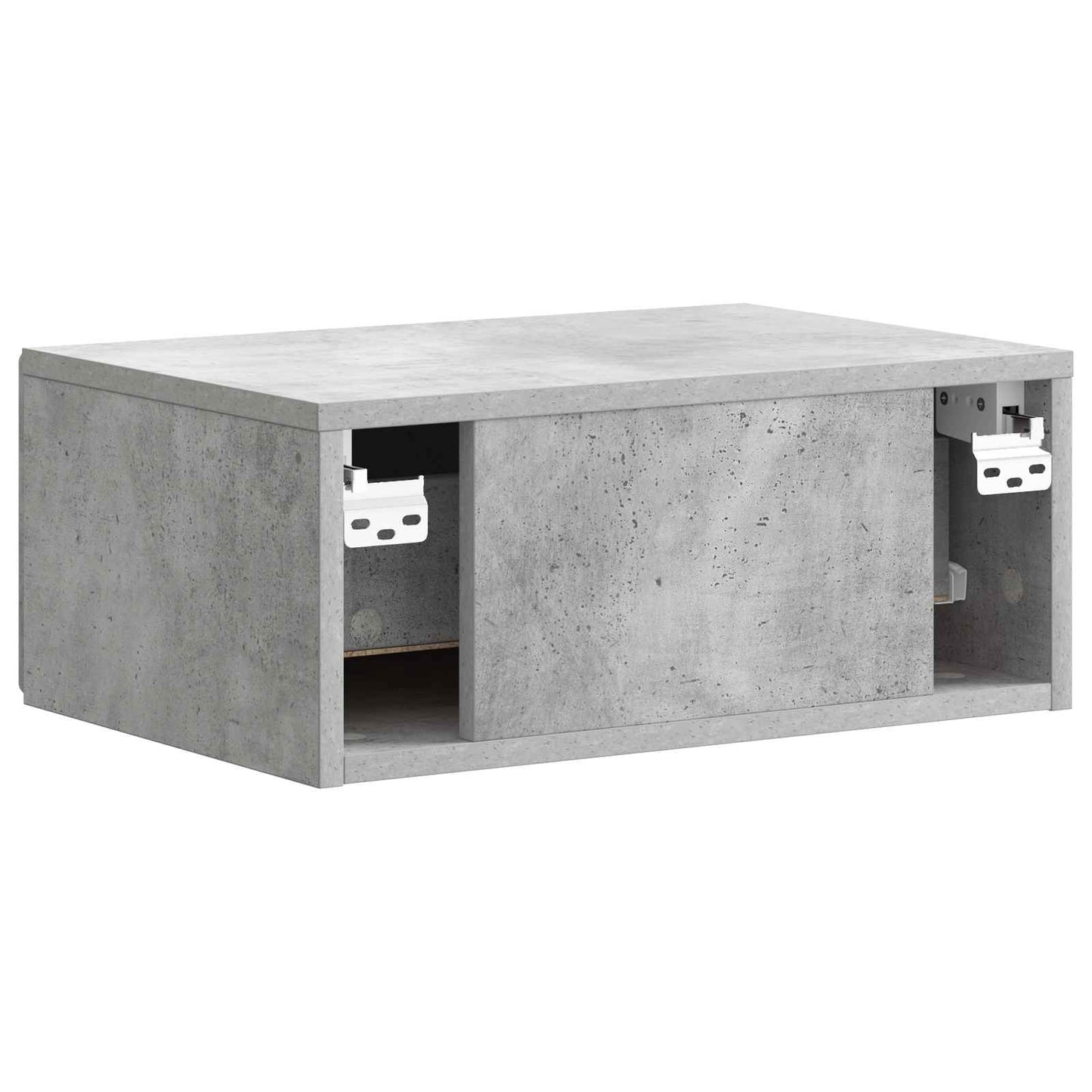 vidaXL Wall-Mounted Bedside Cabinet with Drawer 2 pcs Concrete Grey
