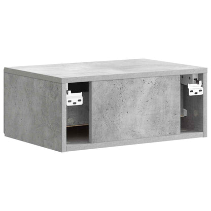 vidaXL Wall-Mounted Bedside Cabinet with Drawer 2 pcs Concrete Grey