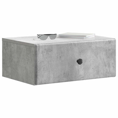 vidaXL Wall-Mounted Bedside Cabinet with Drawer 2 pcs Concrete Grey