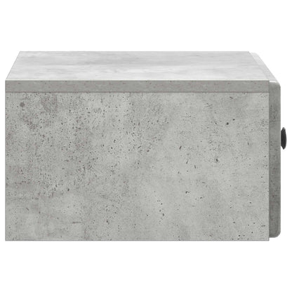 vidaXL Wall-Mounted Bedside Cabinet with Drawer 2 pcs Concrete Grey