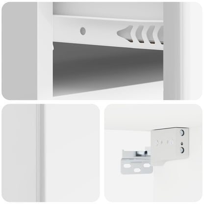 vidaXL Wall-Mounted Bedside Cabinet High Gloss White 49 x 34.5 x 20 cm