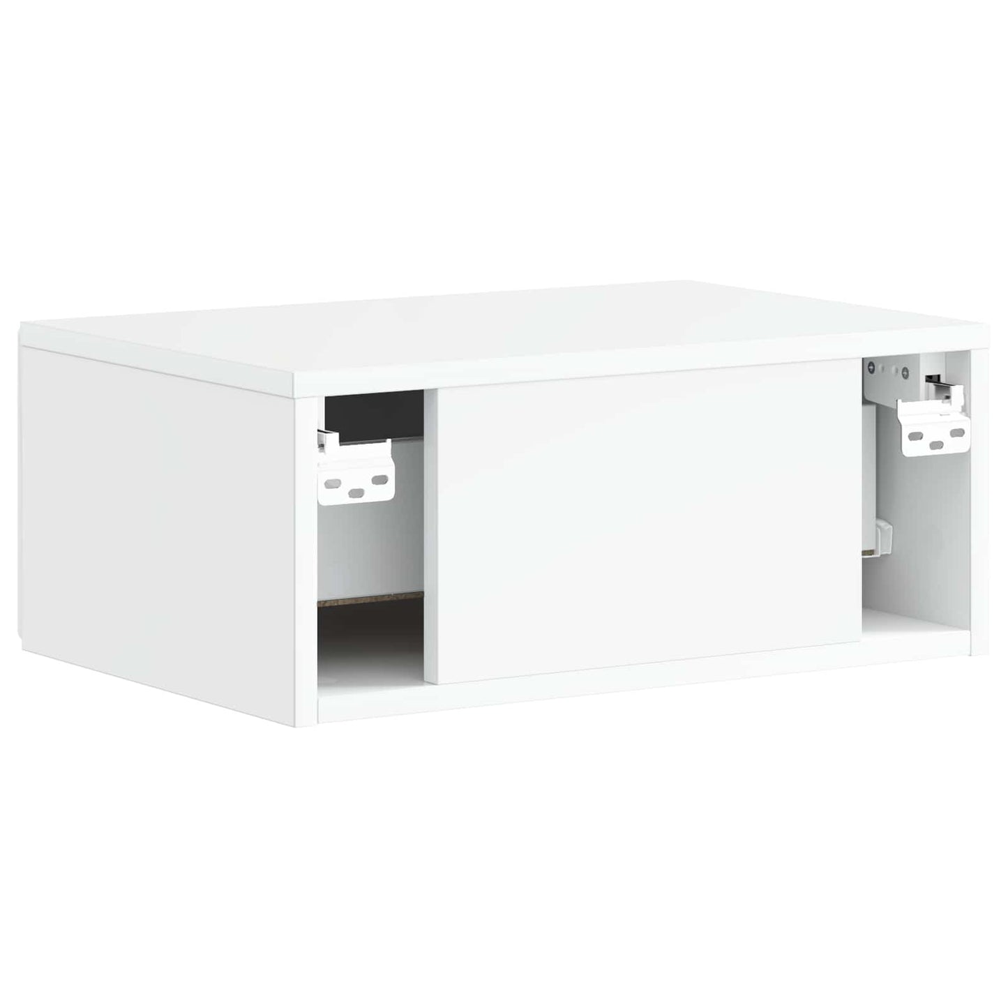 vidaXL Wall-Mounted Bedside Cabinet High Gloss White 49 x 34.5 x 20 cm