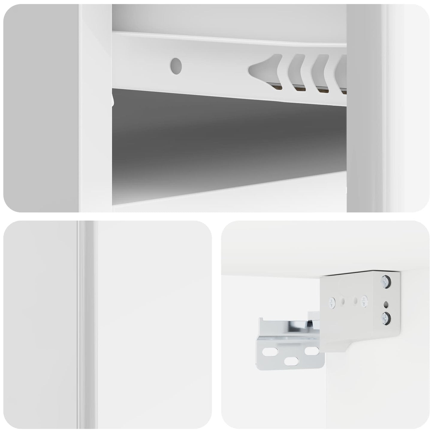 vidaXL Wall-Mounted Bedside Cabinet with Drawer 2 pcs High Gloss White