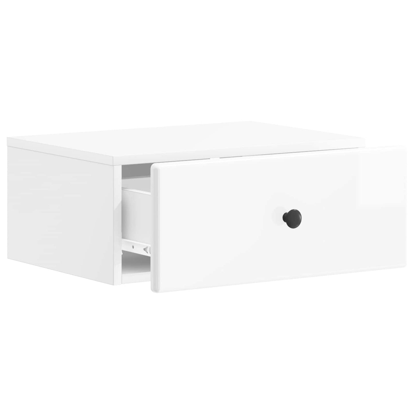 vidaXL Wall-Mounted Bedside Cabinet with Drawer 2 pcs High Gloss White