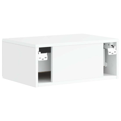 vidaXL Wall-Mounted Bedside Cabinet with Drawer 2 pcs High Gloss White
